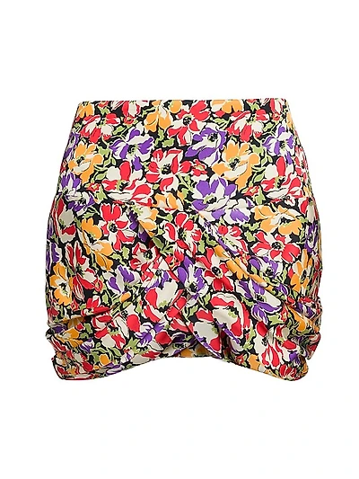 Ultra Draped Floral Miniskirt