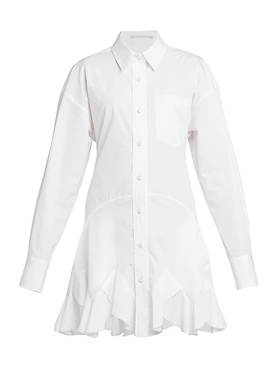 Poplin Ruffled Shirtdress