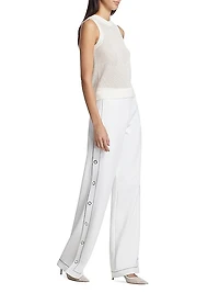 Snap Straight-Leg Pants