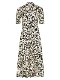 Abstract Nature Polo Midi-Dress