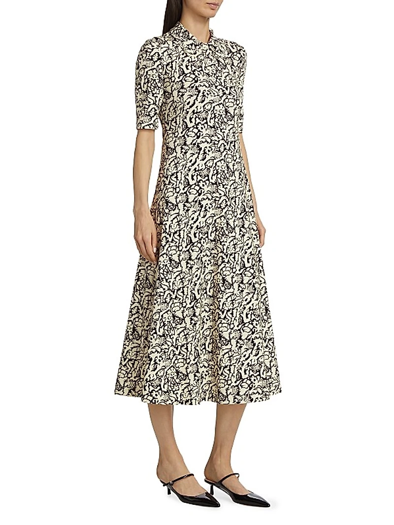 Abstract Nature Polo Midi-Dress