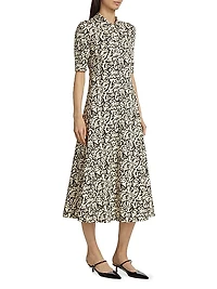 Abstract Nature Polo Midi-Dress