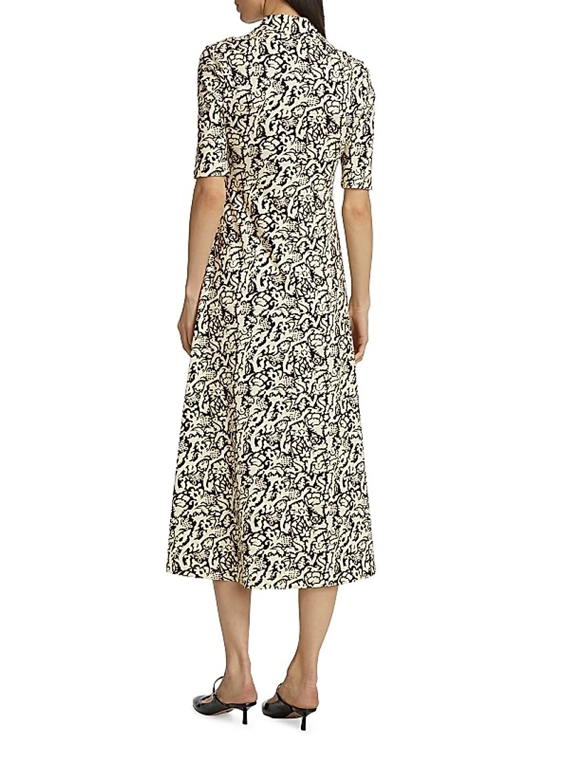 Abstract Nature Polo Midi-Dress