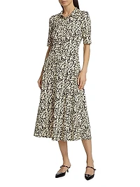 Abstract Nature Polo Midi-Dress