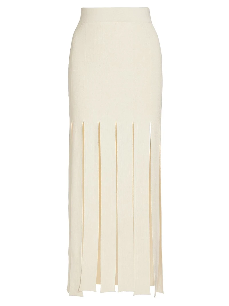 Slash Panel Knit Skirt