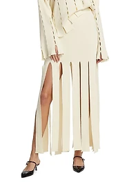 Slash Panel Knit Skirt
