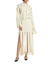 Slash Panel Knit Skirt