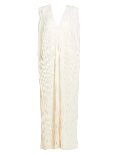 Silk Pleated Maxi-Dress