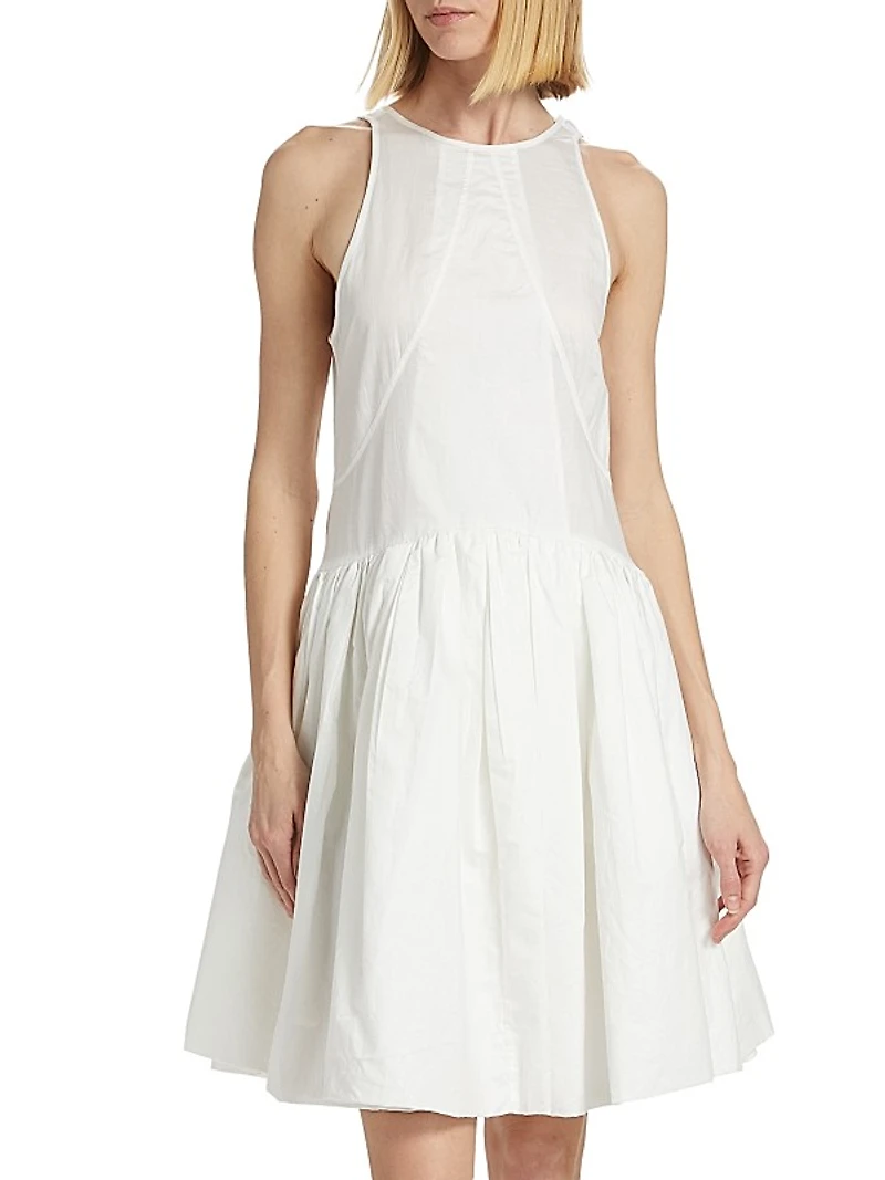 Drop-Waist Gathered Minidress