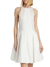 Drop-Waist Gathered Minidress