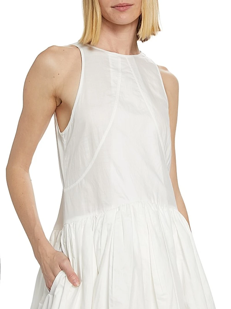 Drop-Waist Gathered Minidress