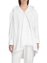 Oversized Wide-Sleeve Button-Front Shirt