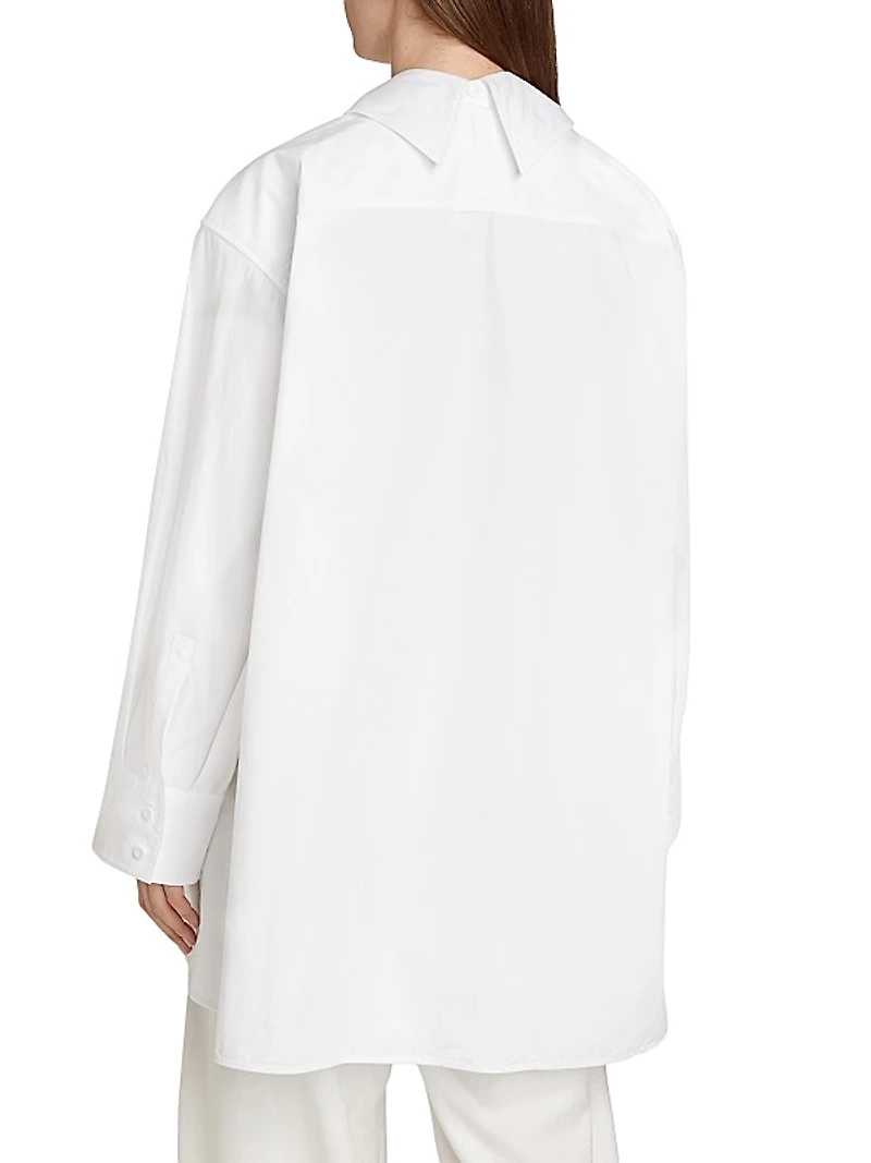 Oversized Wide-Sleeve Button-Front Shirt
