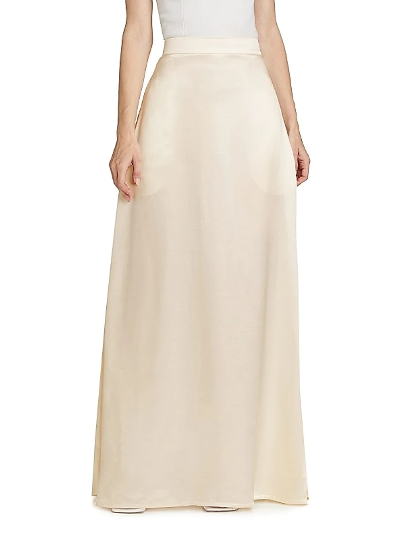 Satin A-Line Maxi-Skirt