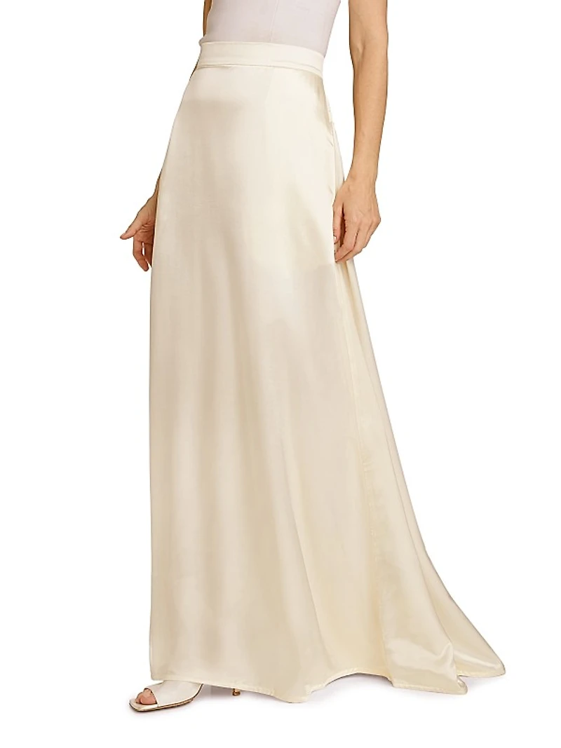 Satin A-Line Maxi-Skirt