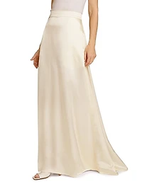 Satin A-Line Maxi-Skirt