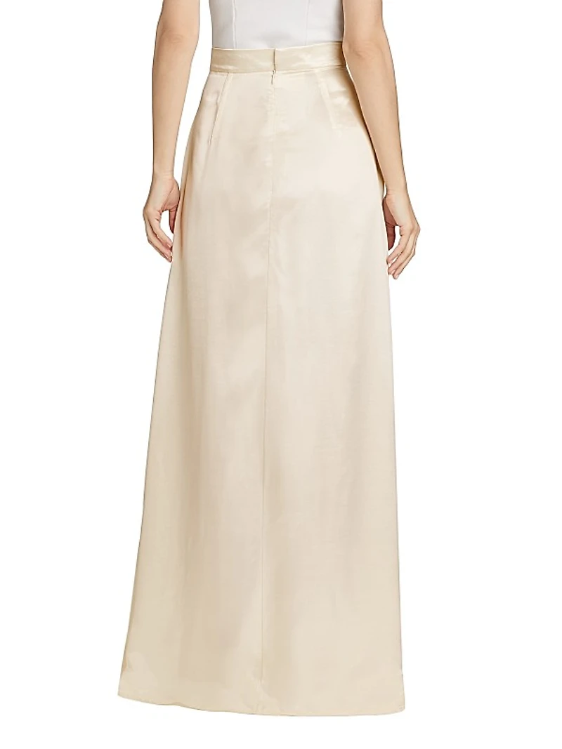 Satin A-Line Maxi-Skirt