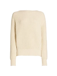 Bow-Detailed Rib-Knit Sweater