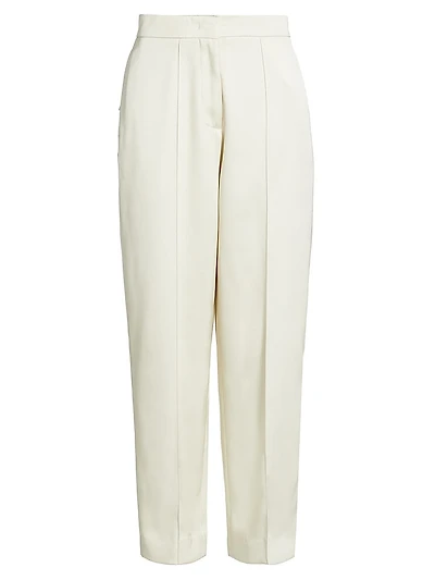 Twill Carrot-Leg Trousers