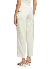 Twill Carrot-Leg Trousers