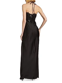 Mora Floral Satin Gown