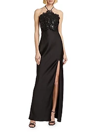 Mora Floral Satin Gown