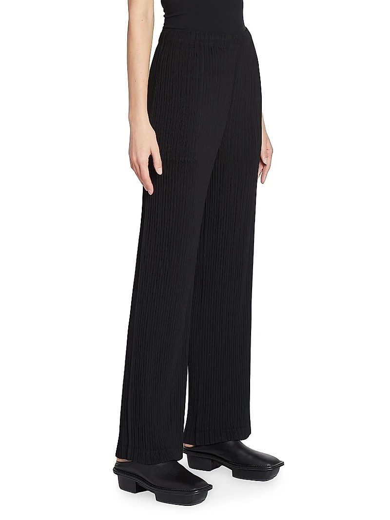 Hatching Pleats Pants