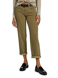 Sage Featherweight Low-Rise Crop Jeans