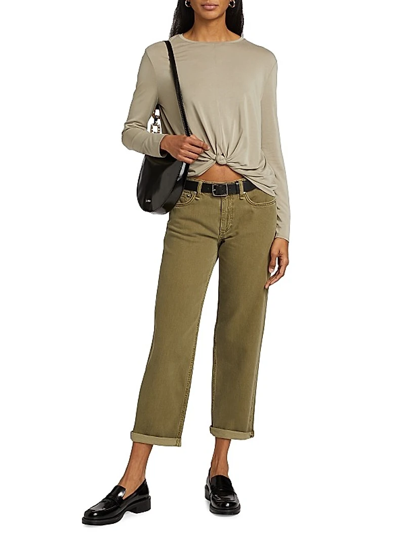 Sage Featherweight Low-Rise Crop Jeans