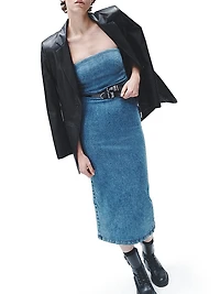 Jasmine Stretch Denim Midi-Dress