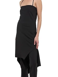 Wool Asymmetric Midi-Dress