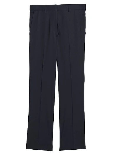 Virgin Wool Slim-Fit Crop Pants