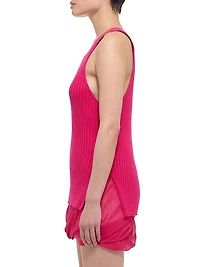 Cotton Rib-Knit Scoopneck Tank