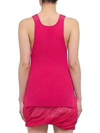 Cotton Rib-Knit Scoopneck Tank
