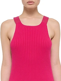 Cotton Rib-Knit Scoopneck Tank