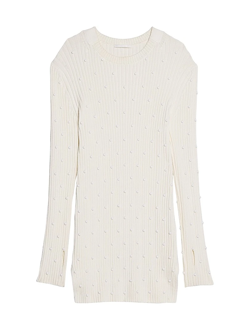 Embellished Crewneck Cotton Minidress