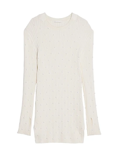 Embellished Crewneck Cotton Minidress