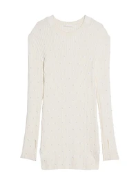 Embellished Crewneck Cotton Minidress