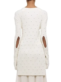 Embellished Crewneck Cotton Minidress