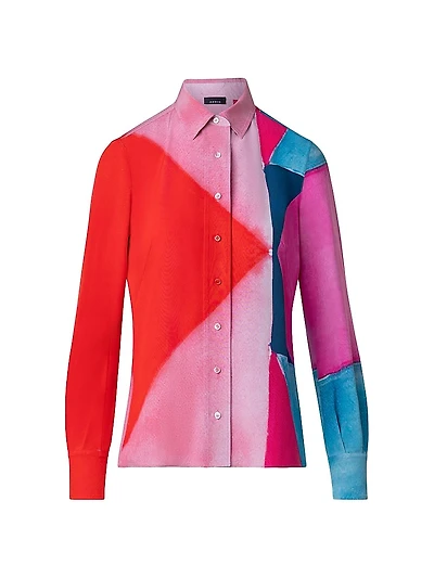 Silk Spectra Print Blouse