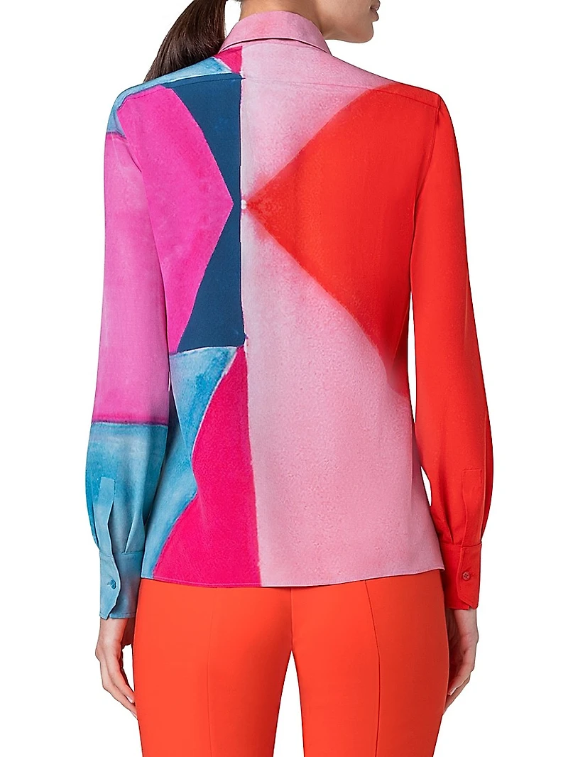 Silk Spectra Print Blouse