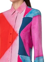 Silk Spectra Print Blouse