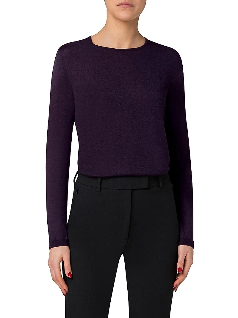 Cashmere-Silk Seamless Sweater