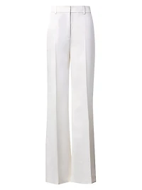 Florine Wool Satin Wide-Leg Pants