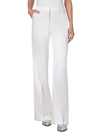 Florine Wool Satin Wide-Leg Pants