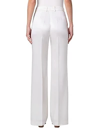 Florine Wool Satin Wide-Leg Pants