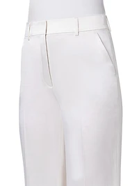 Florine Wool Satin Wide-Leg Pants