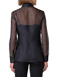 Silk Organza Star Embellished Blouse