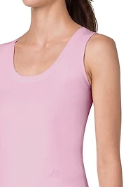 Cotton-Stretch Knit Scoopneck Tank
