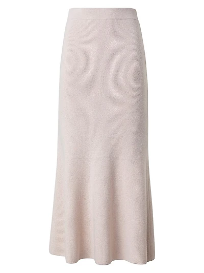 Cashmere Ribbed Midi-Skirt